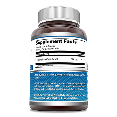 Image of Amazing Formulas L-Tryptophan | 500 Mg | 120 Capsules