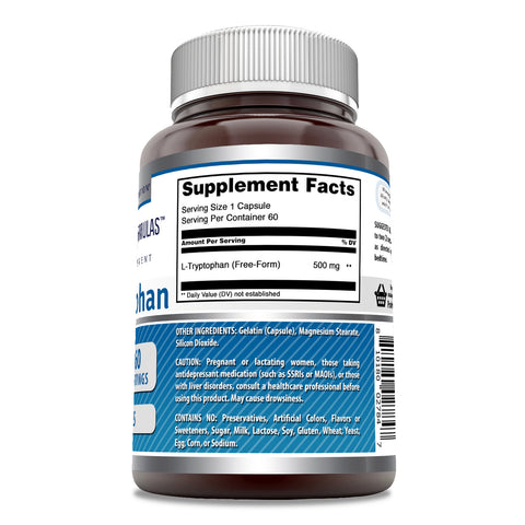 Image of Amazing Formulas L-Tryptophan | 500 Mg | 60 capsules