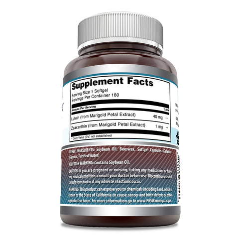 Image of Amazing Formulas Lutein with Zeaxanthin | 40 Mg | 180 Softgels