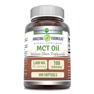 Amazing Formulas MCT Oil | 3000 Mg Per Serving | 300 Softgels
