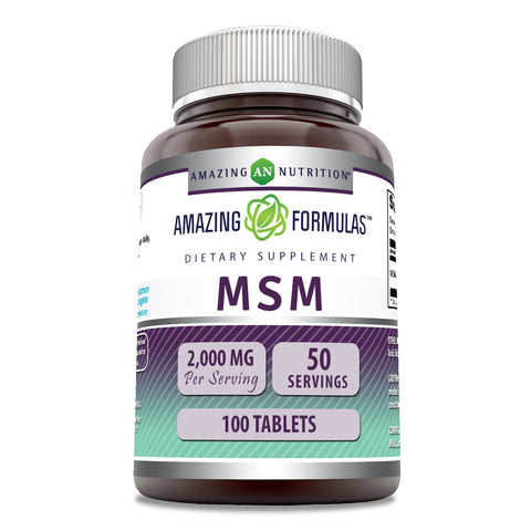 Image of Amazing Formulas MSM | 2000 Mg Per Serving | 100 Tablets