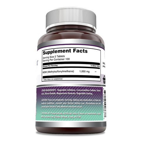 Image of Amazing Formulas MSM | 2000 Mg Per Serving | 200 Tablets