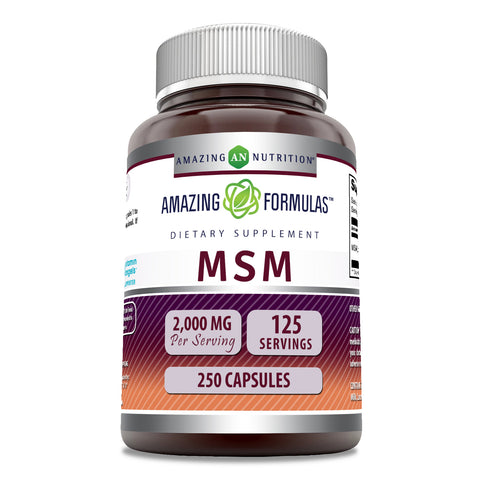 Image of Amazing Formulas MSM | 2000 Mg Per Serving | 250 Capsules