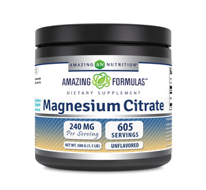 Amazing Formulas Magnesium Citrate | 240 Mg Per Serving | 605 Servings Powder