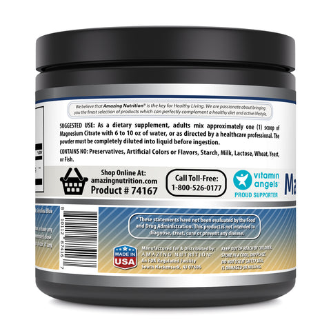 Image of Amazing Formulas Magnesium Citrate | 200 Mg Per Serving | 200 Servings | Blue Raspberry Flavor