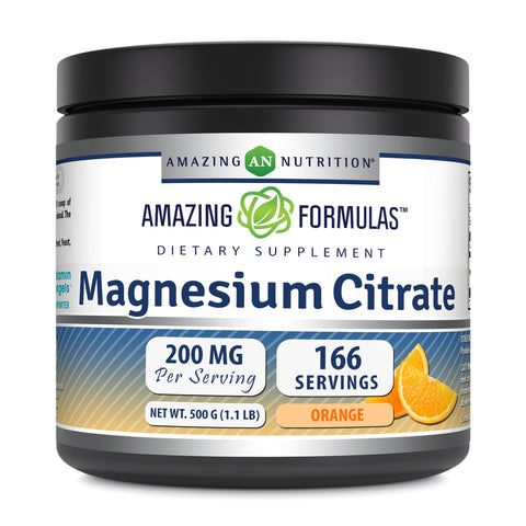 Image of Amazing Formulas Magnesium Citrate | 200 Mg Per Serving | 166 Servings | Orange Flavor