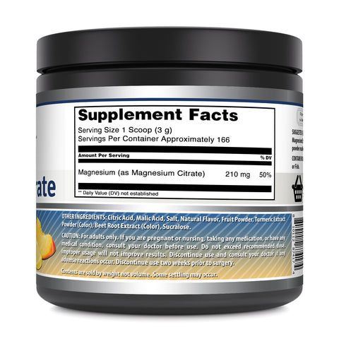 Image of Amazing Formulas Magnesium Citrate | 200 Mg Per Serving | 166 Servings | Peach Lemonade Flavor
