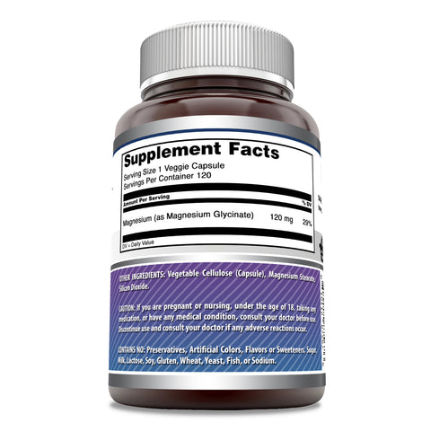 Image of Amazing Formulas Magnesium Glycinate | 120 Mg | 120 Veggie Capsules