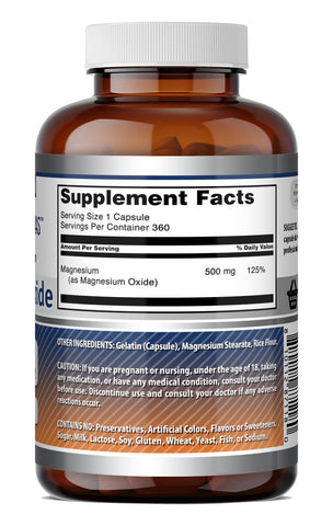 Image of Amazing Formulas Magnesium Oxide 500 Mg | 360 Capsules