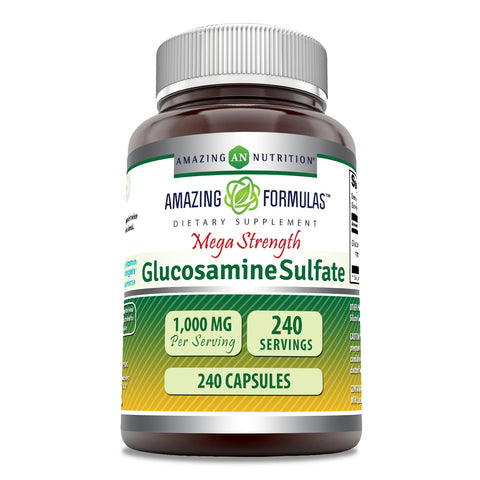 Image of Amazing Formulas Glucosamine Sulfate | Mega Strength | 1000 Mg | 240 Capsules