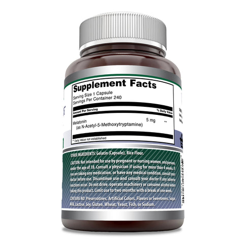 Image of Amazing Formulas Melatonin | 5 Mg | 240 Capsules