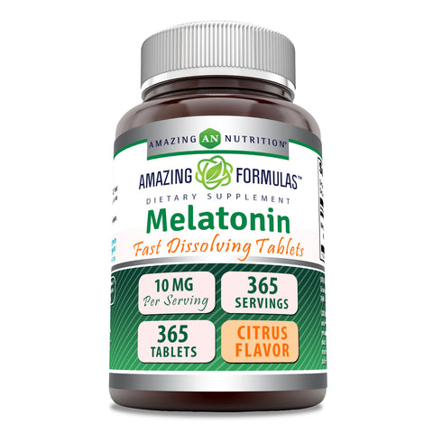 Image of Amazing Formulas Melatonin | 10 Mg | 365 Fast Dissolving Tablet | Citrus Flavor