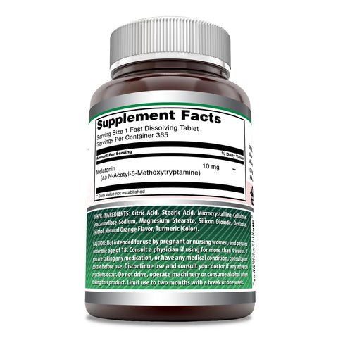 Image of Amazing Formulas Melatonin | 10 Mg | 365 Fast Dissolving Tablet | Citrus Flavor