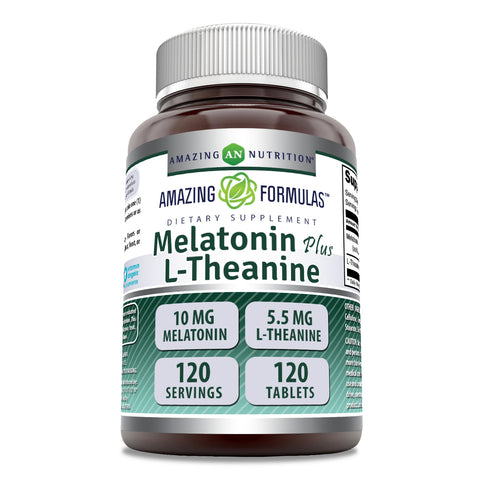 Image of Amazing Formulas Melatonin Plus L-Theanine | 15.5 Mg | 120 Tablets