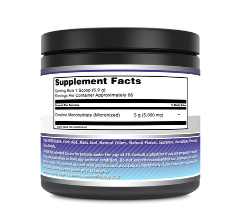Image of Amazing Formulas Micronized Creatine | 5 Grams Per Serving | 66 Servings | Blue Raspberry Flavor | 1 Lb