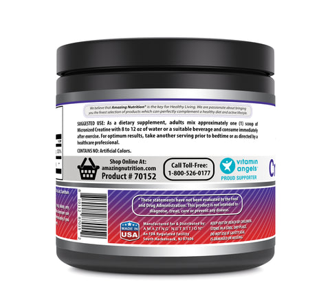 Image of Amazing Formulas Micronized Creatine Monohydrate | 5000 Mg | Fruit Punch Flavor | 60 Servings