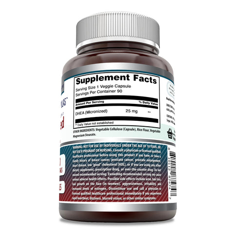 Image of Amazing Formulas Micronized DHEA | 25 Mg | 90 Veggie Capsules