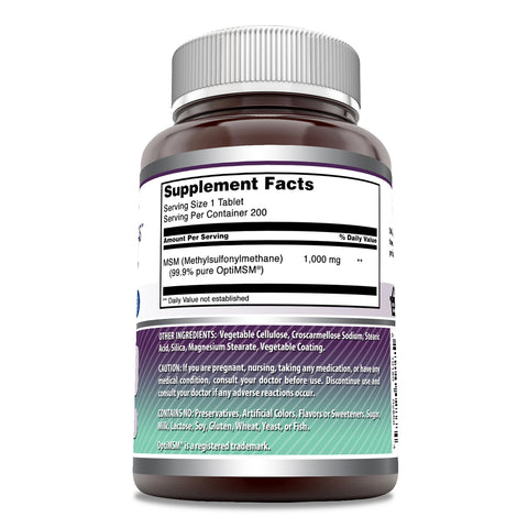 Image of Amazing Formulas OptiMSM | 1000 Mg | 200 Tablets