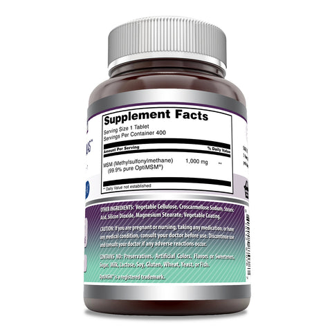Image of Amazing Formulas OptiMSM | 1000 Mg | 400 Tablets