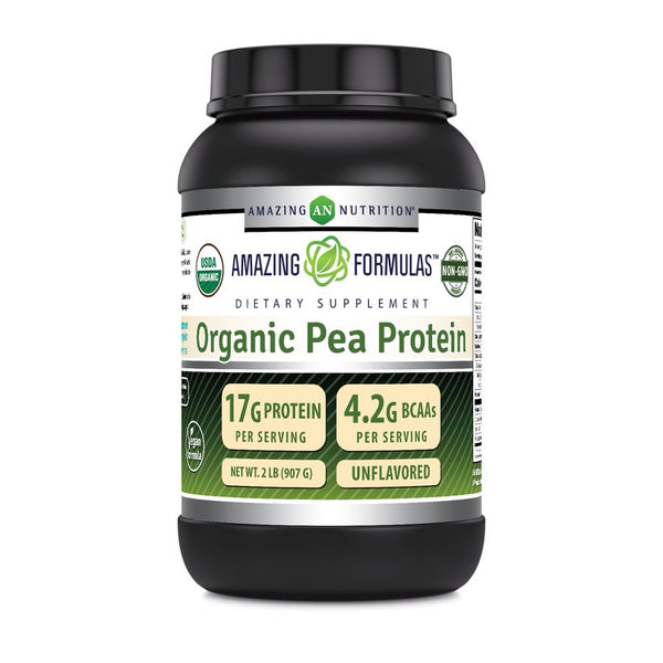 Amazing Formulas Organic Pea Protein 17 Grams Protein 2 Lb Unfla