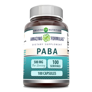 Amazing Formulas PABA | 500 Mg | 100 Capsules
