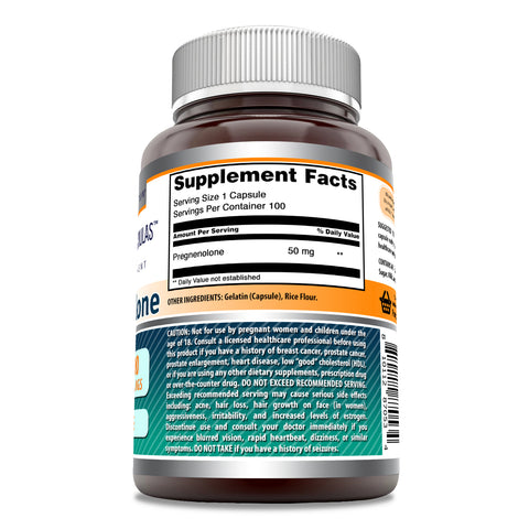 Image of Amazing Formulas Pregnenolone | 50 Mg | 100 Capsules