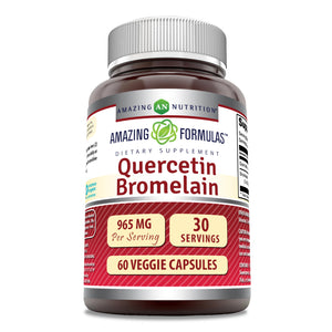 Amazing Formulas Quercetin 800 Mg with Bromelain 165 Mg Per Serving | 60 Veggie Capsules