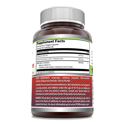 Image of Amazing Formulas Raspberry Ketone | 500 Mg Per Serving | 120 Veggie Capsules