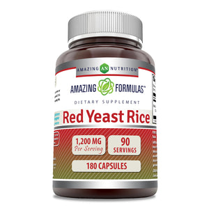 Amazing Formulas Red Yeast Rice | 1200 Mg Per Serving | 180 Capsules