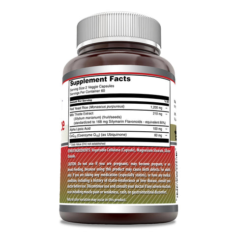 Image of Amazing Formulas Red Yeast Rice Complex | 1570 Mg Per Serving | 120 Veggie Capsules