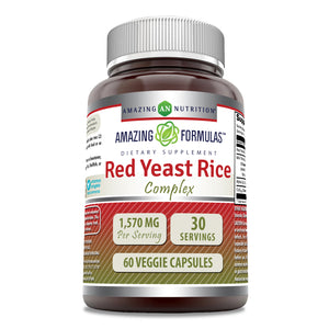 Amazing Formulas Red Yeast Rice Complex | 1570 Mg Per Serving | 60 Veggie Capsules