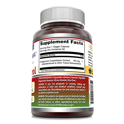 Image of Amazing Formulas Resveratrol | 100 Mg | 60 Veggie Capsules