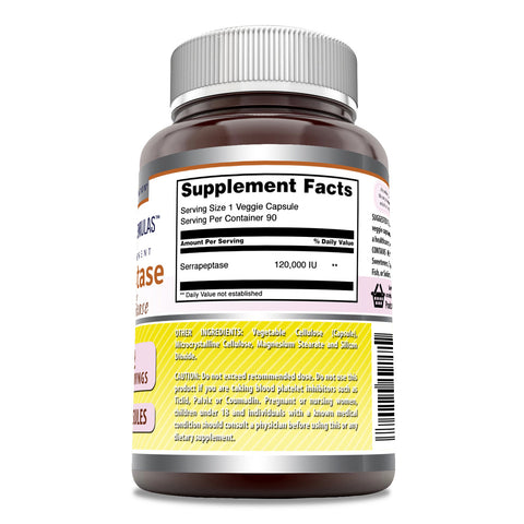 Image of Amazing Formulas Serrapeptase | 120,000 IU | 90 Veggie Capsules