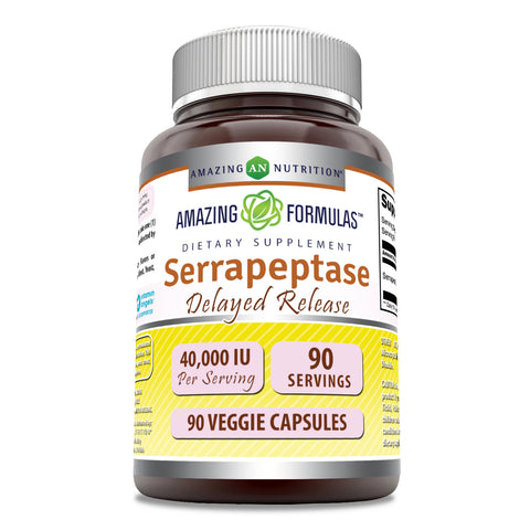 Image of Amazing Formulas Serrapeptase | 40000 IU | 90 Veggie Capsules