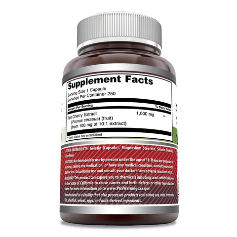Image of Amazing Formulas Tart Cherry Extract | 1000 Mg | 250 Capsules