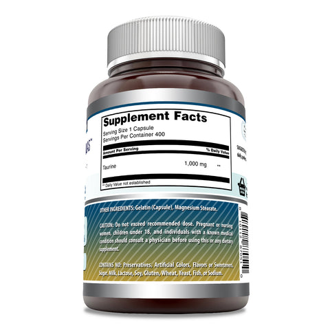 Image of Amazing Formulas Taurine | 1000 Mg | 400 Capsules