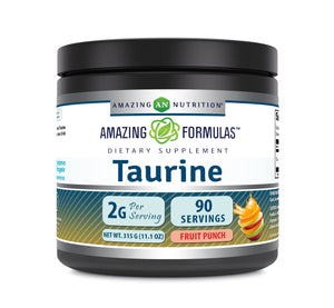 Amazing Formulas Taurine Powder | 2 Grams Per Serving | 90 Servings | Fruit Punch Flavor