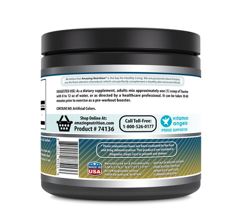 Image of Amazing Formulas Taurine Powder | 2 Grams Per Serving | 90 Servings | Fruit Punch Flavor