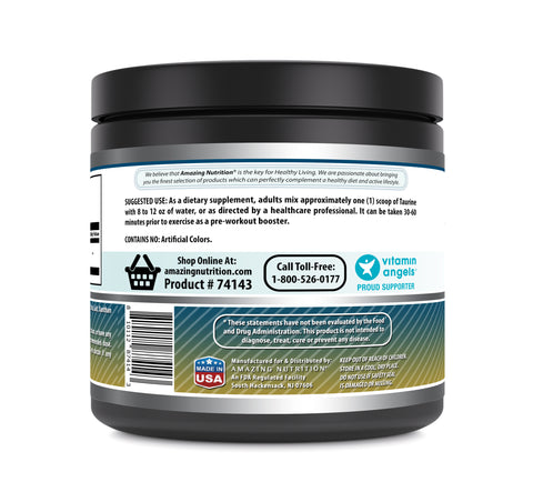 Image of Amazing Formulas Taurine Powder | 2 Grams Per Serving | 90 Servings | Wild Berry Flavor