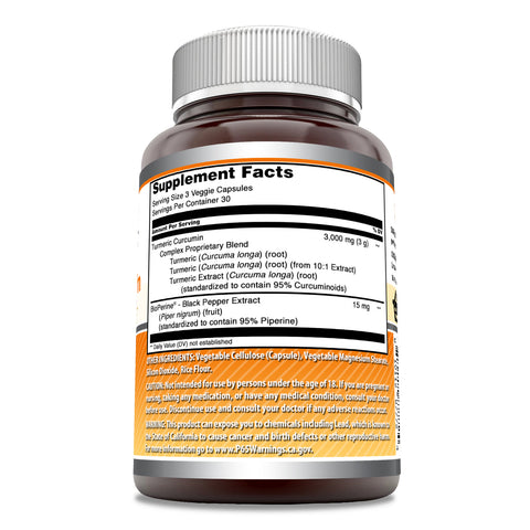 Image of Amazing Formulas Turmeric Curcumin with Bioperine | 3000 Mg Per Serving | 90 Veggie Capsules