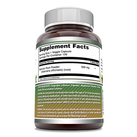 Image of Amazing Formulas Valerian Root | 500 Mg | 120 Veggie Capsules