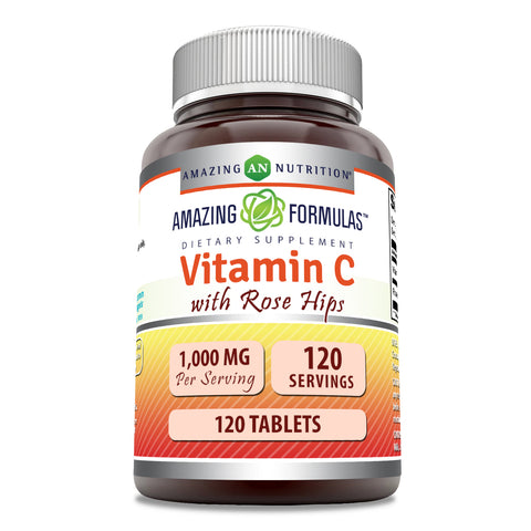 Image of Amazing Formulas Vitamin C with Rose Hips | 1000 Mg | 120 Tablets