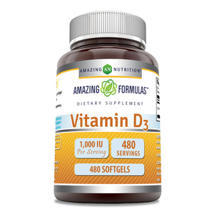 Amazing Formulas Vitamin D3 | 1000 IU | 480 Softgels