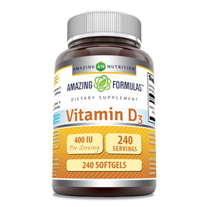 Amazing Formulas Vitamin D3 | 400 IU | 240 Softgels