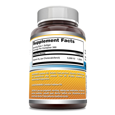 Image of Amazing Formulas Vitamin D3 | 5000 IU | 360 Softgels