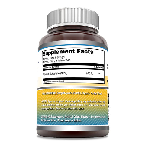 Image of Amazing Formulas Vitamin E | 400 IU | 240 Softgels