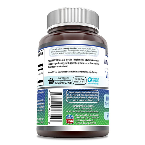 Image of Amazing Formulas Vitamin K2 MenaQ7 | 100 Mcg | 60 Veggie Capsules