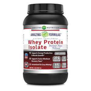 Amazing Formulas Whey Protein Isolate | 27 Grams Protein | 33 Servings | 2 Lb Powder