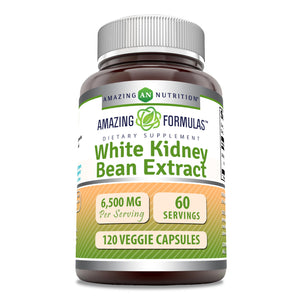 Amazing Formulas White Kidney Bean Extract | 6500 Mg Per Serving | 120 Veggie Capsules