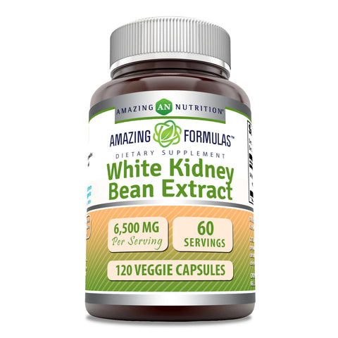 Image of Amazing Formulas White Kidney Bean Extract | 6500 Mg Per Serving | 120 Veggie Capsules